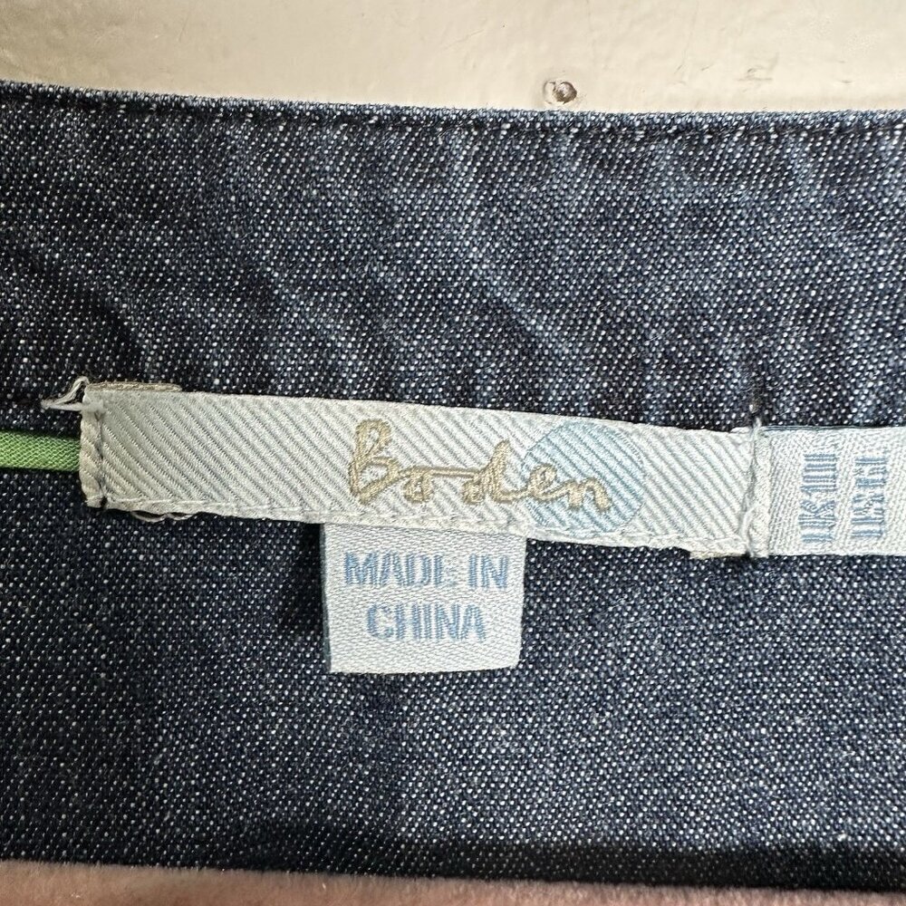 Boden Blue Denim Dress Size 6L Pocket Button Casual Minimalist Chambray - Picture 4 of 8